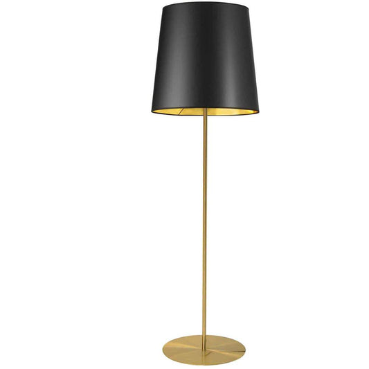 1LT Drum Floor Lamp w/ Jtone BLK/GLD Shade, AGB