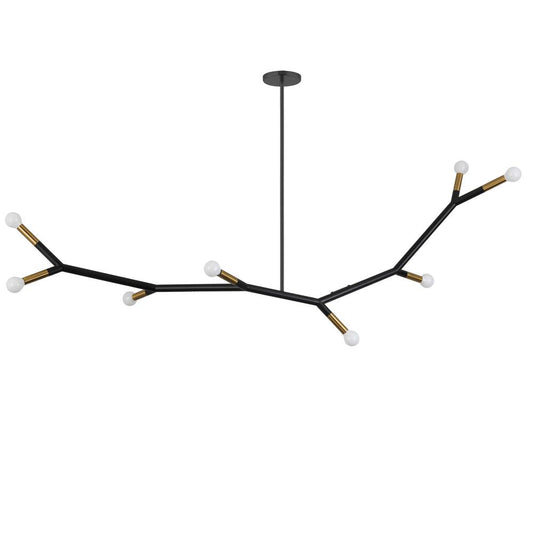 8 Light Incandescent Horizontal Pendant Matte Black