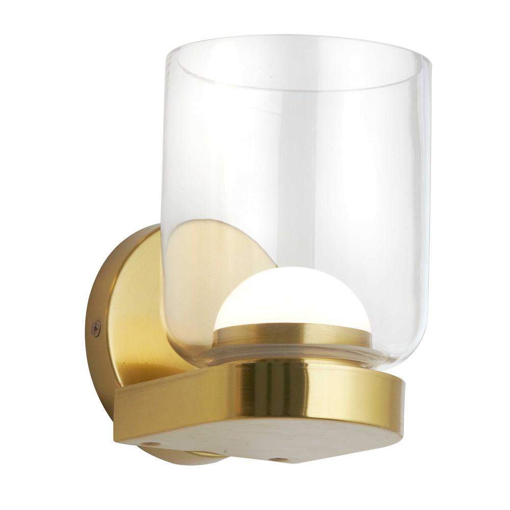 10W LED Nadine Wall Sconce Aged Brass w/ Clear Glass