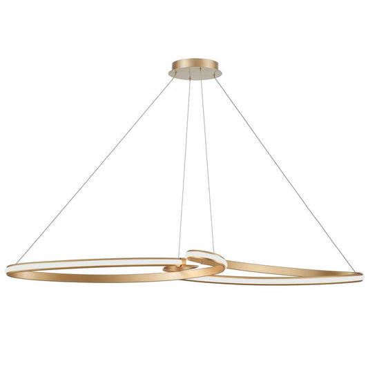 76W LED Nola Horizontal Pendant Aged Brass