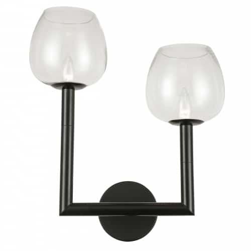 2 Light Incandescent Wall Sconce,  MB w/ CLR Glass