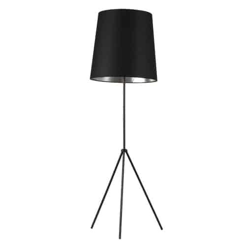 1 Light 3 Leg Drum Floor Fixture w/BK-SV Shd