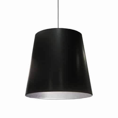 1LT Oversized Drum Pendant,Large - Blk/Slv