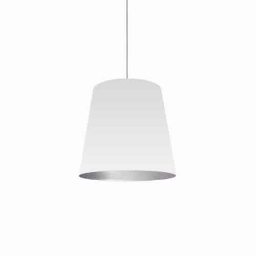 1LT Oversized Drum Pendant,Medium - Wht/Slv