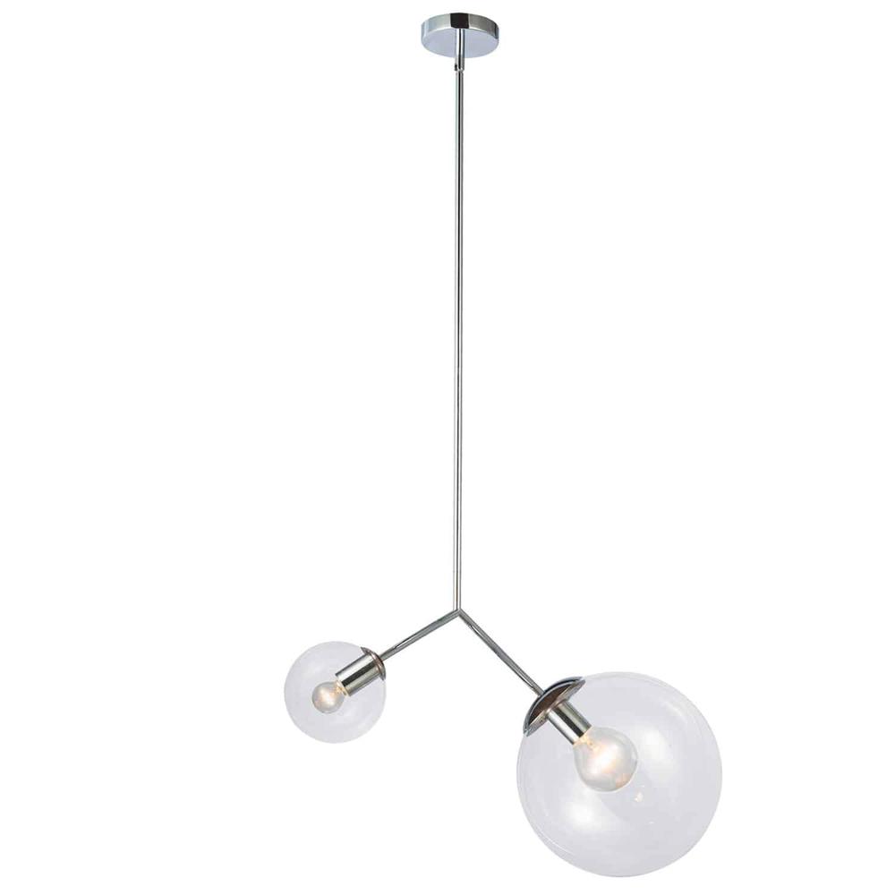 2LT Incandescent Pendant, Polished Chrome Finish