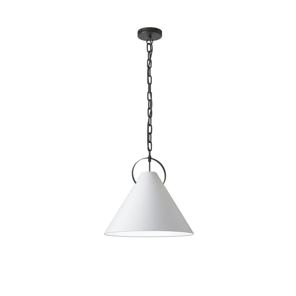 Incandescent Pendant, Matte Black with White Shade     (PCN-161P-MB-790)