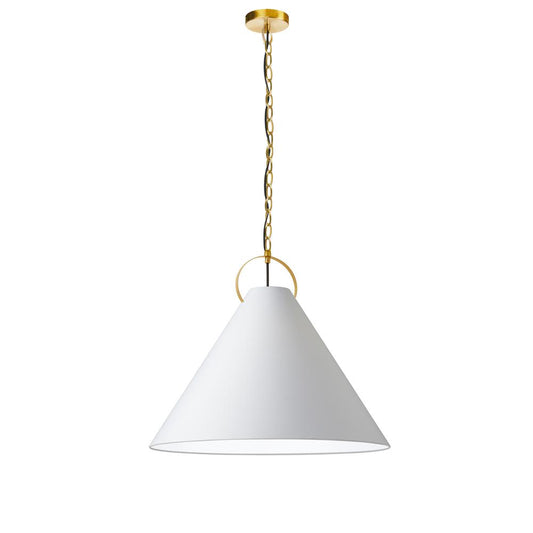 Incandescent Pendant, Aged Brass with White Shade     (PCN-241P-AGB-790)