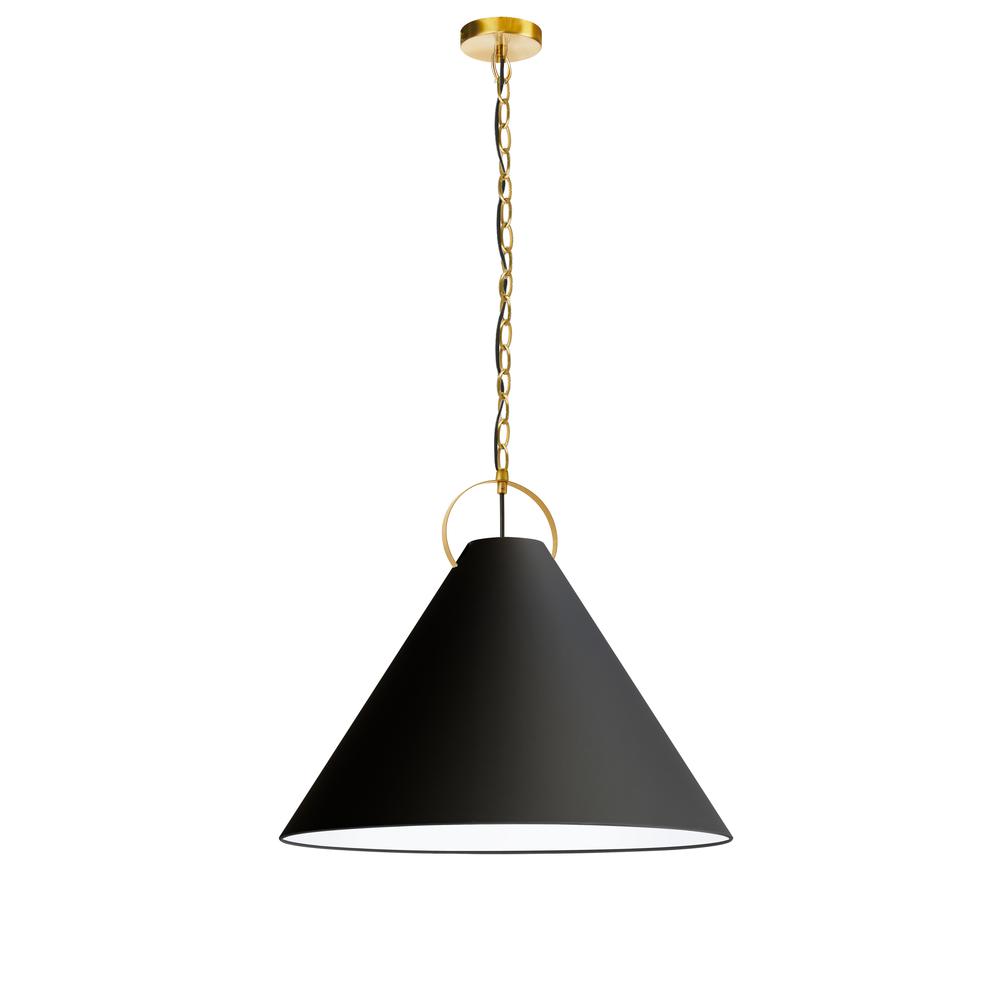 Incandescent Pendant, Aged Brass with Black Shade     (PCN-241P-AGB-797)