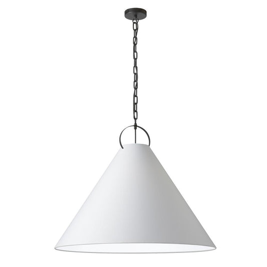 1 Light Incandescent Pendant in Matte Black with White Shade     (PCN-321P-MB-790)