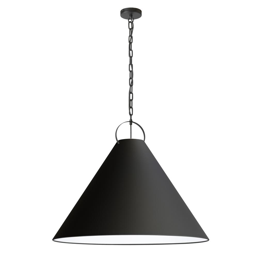 1 Light Incandescent Pendant in Matte Black with Black Shade     (PCN-321P-MB-797)