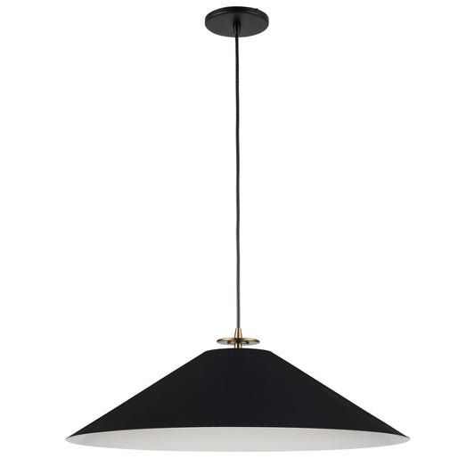 1 Light Incandescent Pendant, Aged Brass and Matte Black      (PDC-241P-AGB-MB)