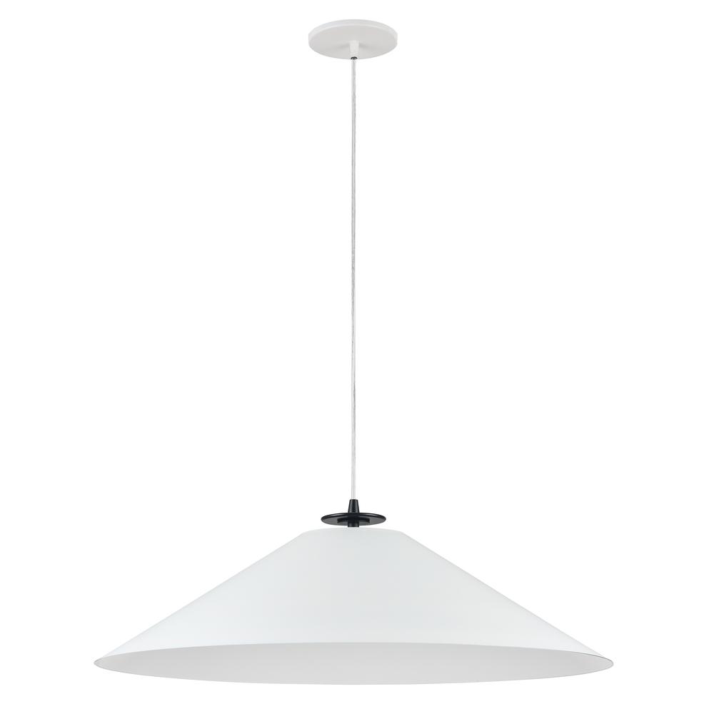 1 Light Incandescent Pendant, Matte Black and Matte White      (PDC-241P-MB-MW)