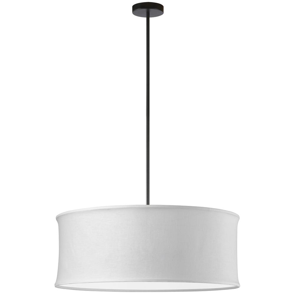 4 Light Incandescent Pendant, Matte Black with White Shade     (PHL-264P-MB-WH)