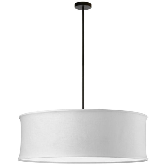 4 Light Incandescent Pendant, Matte Black with White Shade     (PHL-344P-MB-WH)