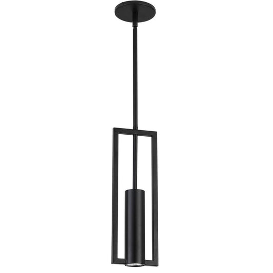 1 Light Halogen Pendant, Matte Black