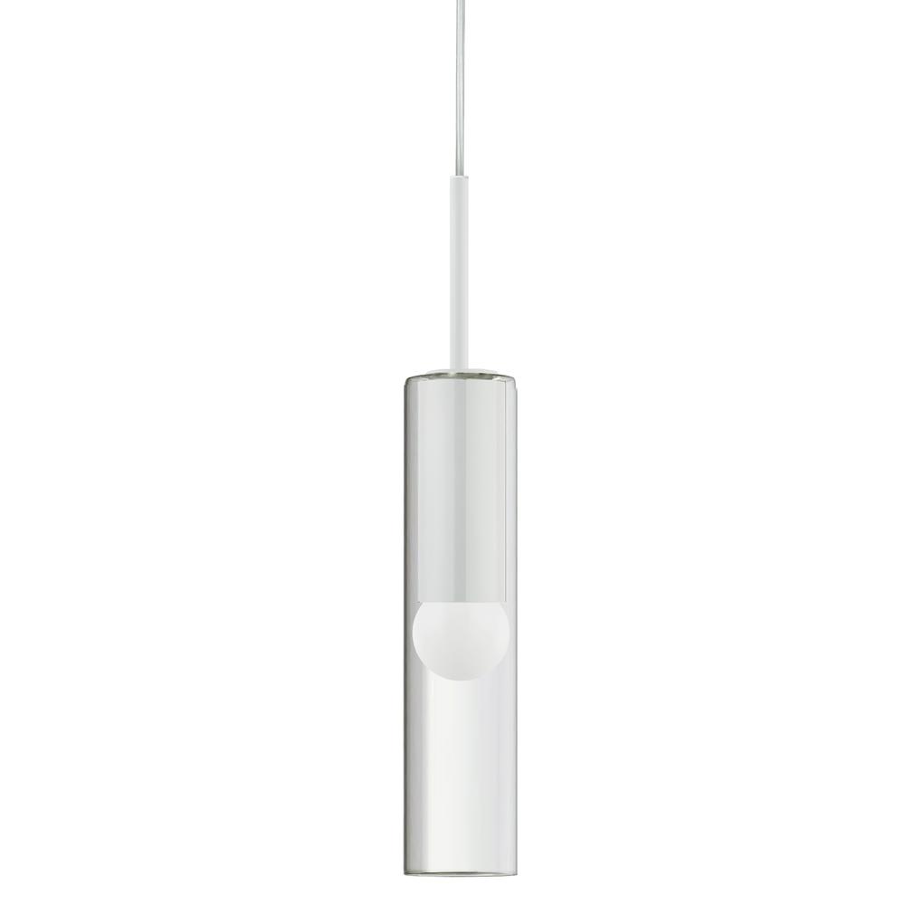 1 Light Incandescent Pendant, Matte White with Clear Glass     (PMR-171P-MW)