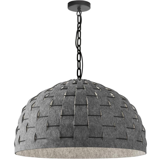 1 Light Incandescent Pendant, Matte Black with Grey Felt Shade    (PRA-241P-MB-500)