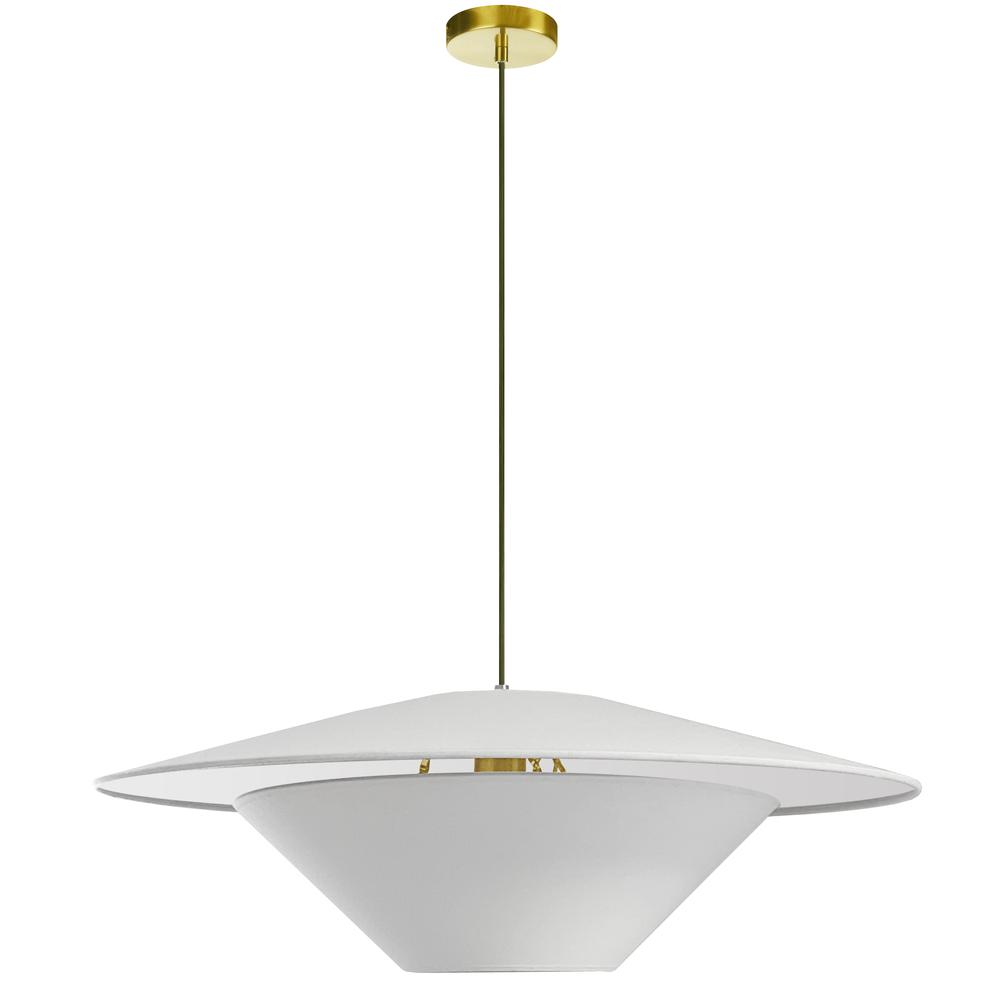 1 Light Incandescent Pendant, Aged Brass with White Shade     (PSO-241P-AGB-790)