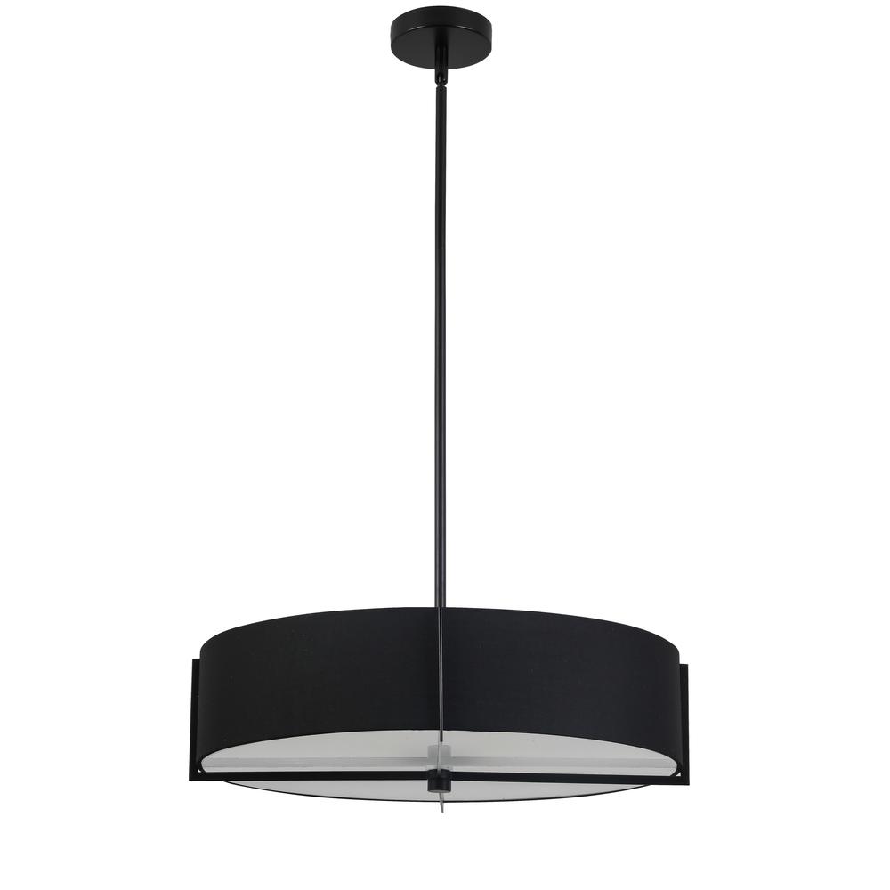 4 Light Incandescent Pendant, Matte Black with Black Shade     (PST-214P-MB-BK)