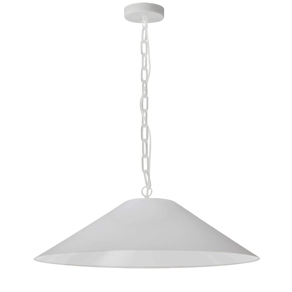 1 Light Incandescent Pendant, Matte White with White Shade     (PSY-L-MW-790)