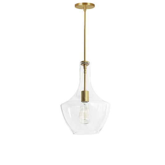 1 Light Incandescent Pendant, Aged Brass with Clear Glass     (PTL-101P-AGB)