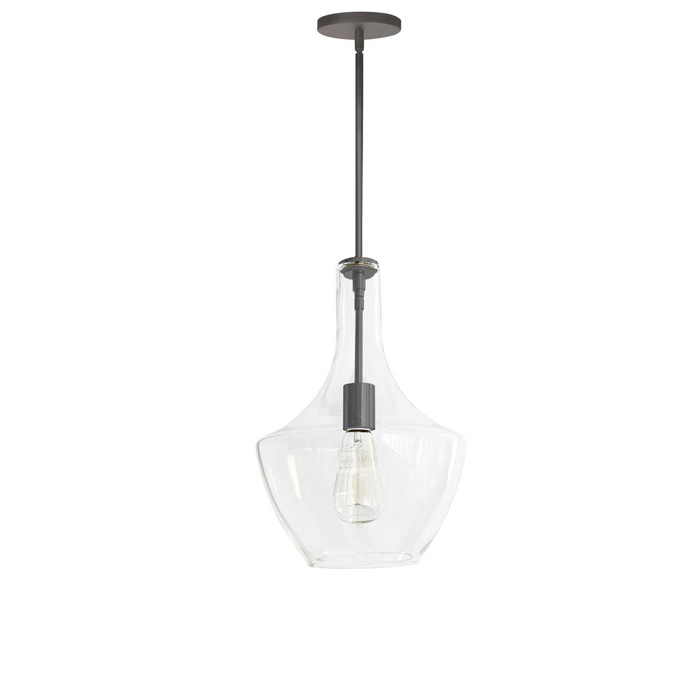 1 Light Incandescent Pendant, Matte Black with Clear Glass     (PTL-101P-MB)