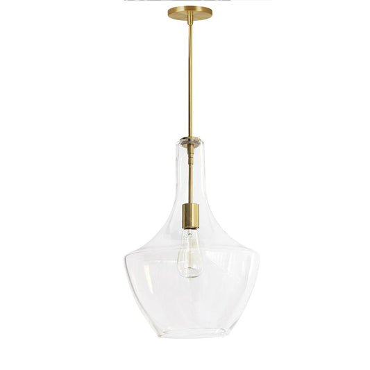 1 Light Incandescent Pendant, Aged Brass with Clear Glass     (PTL-121P-AGB)