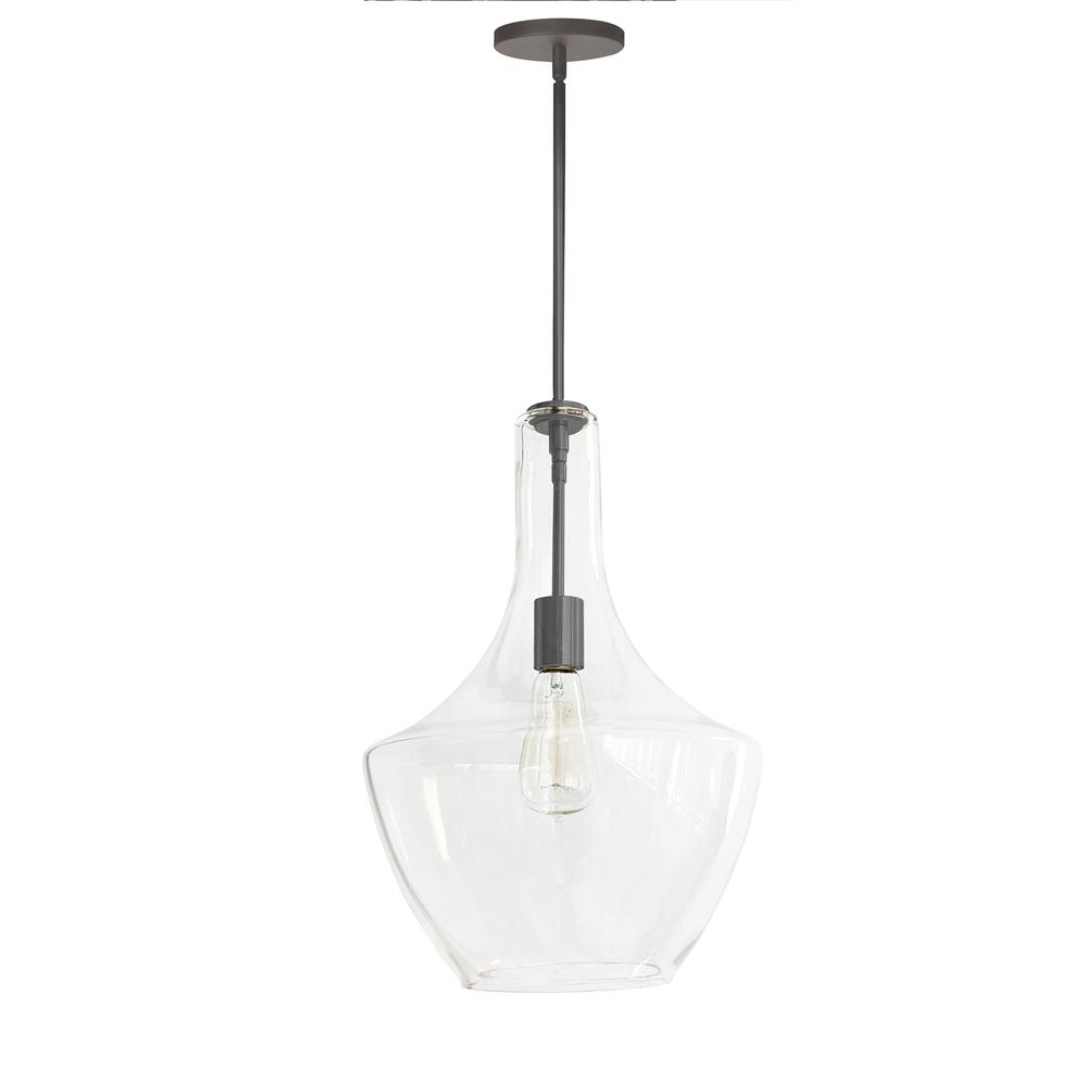 1 Light Incandescent Pendant, Matte Black with Clear Glass     (PTL-121P-MB)