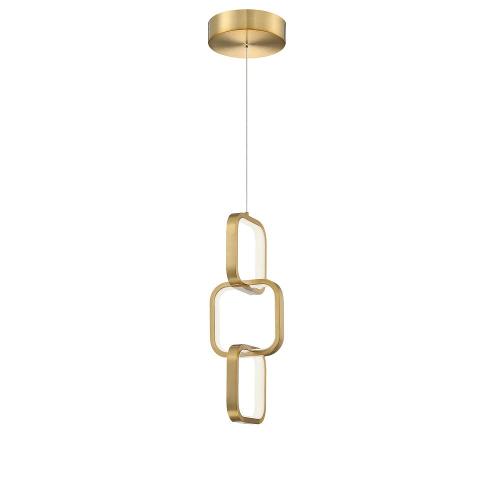 20W Pendant, Aged Brass w/ White Silicone Diffuser