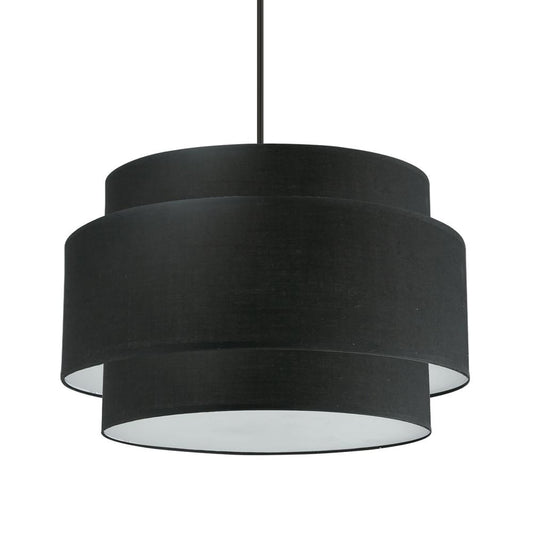 4 Light Incandescent Chandelier, Matte Black with Black Shade     (PYA-224C-MB-BK)