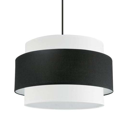 4 Light Incandescent Chandelier, Matte Black with Black / White Shade     (PYA-224C-MB-BW)