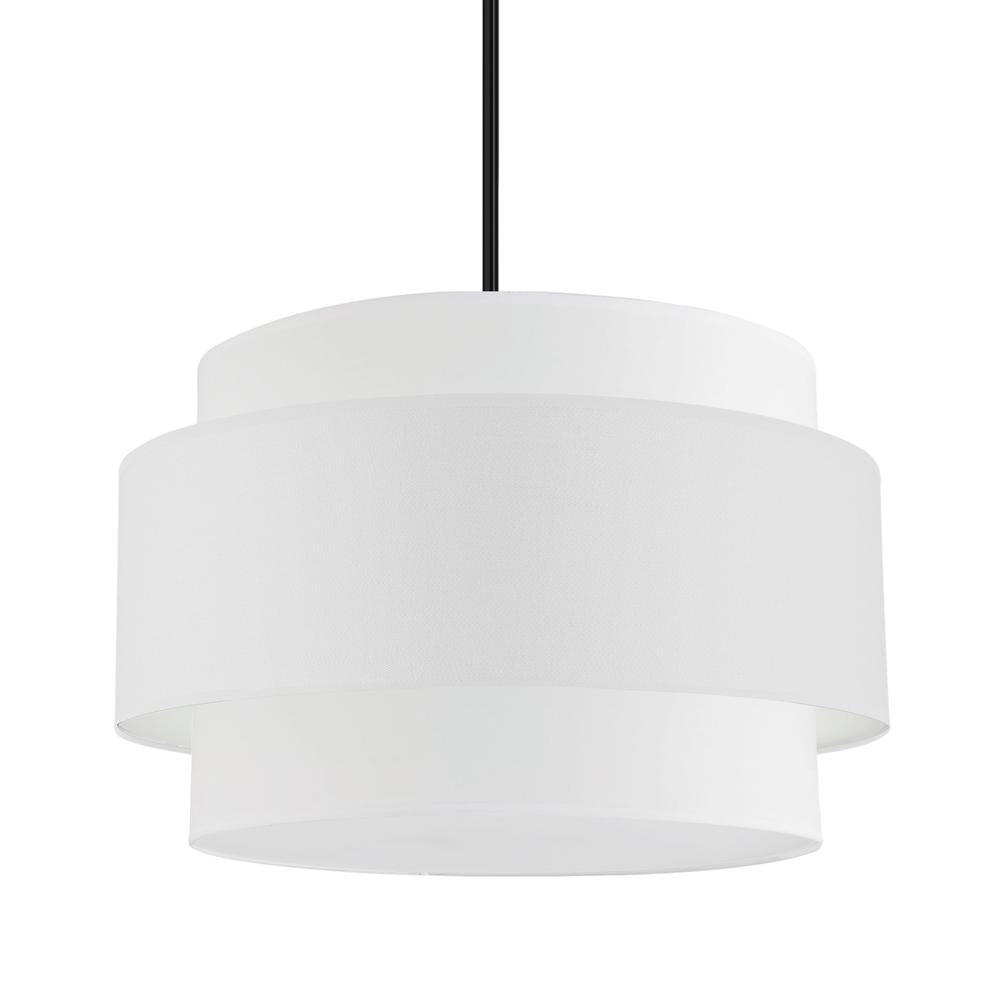 4 Light Incandescent Chandelier, Matte Black with White Shade     (PYA-224C-MB-WH)