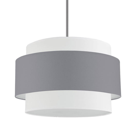 4 Light Incandescent Chandelier, Polished Chrome  with Grey / White Shade     (PYA-224C-PC-GRW)