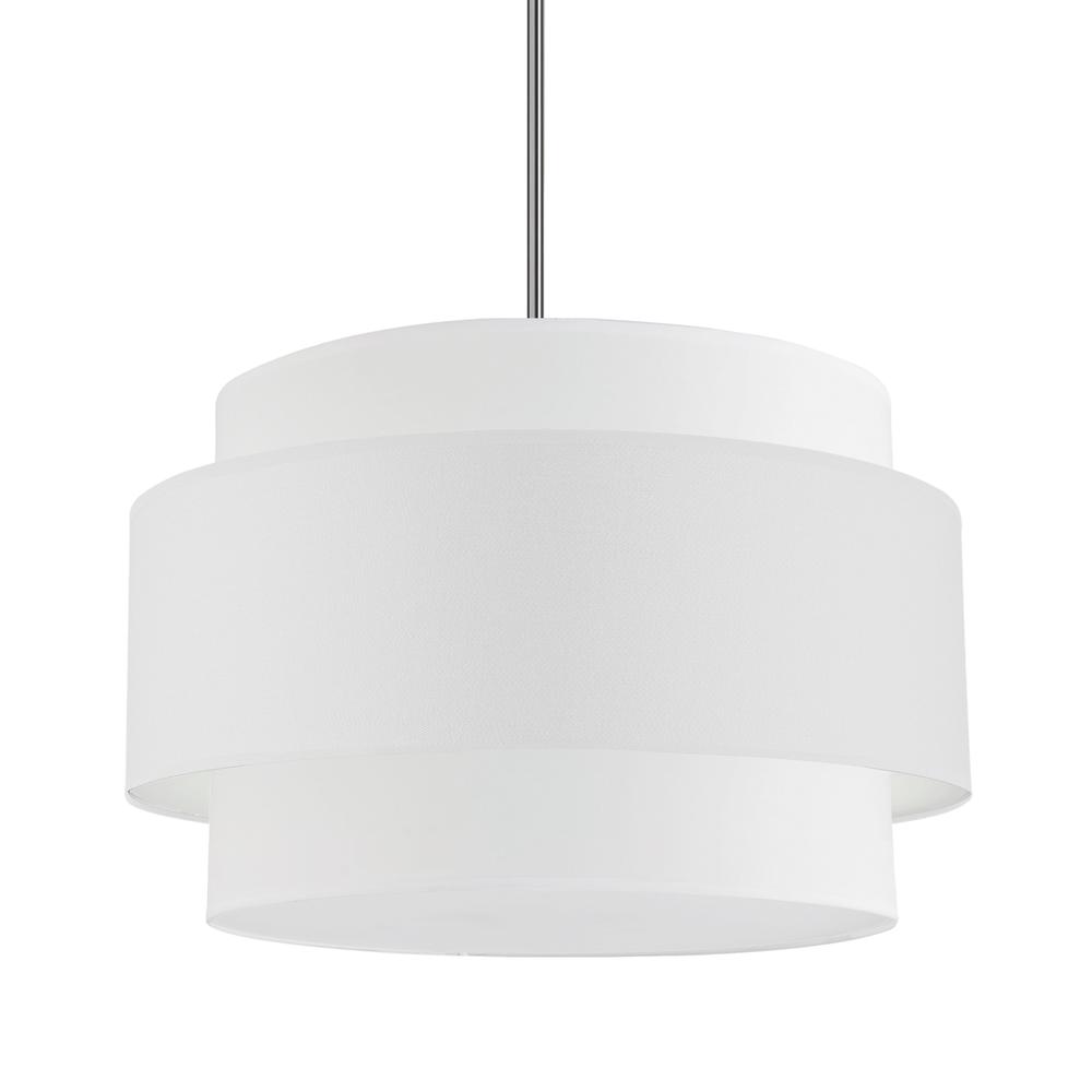 4 Light Incandescent Chandelier, Polished Chrome  with White Shade     (PYA-224C-PC-WH)