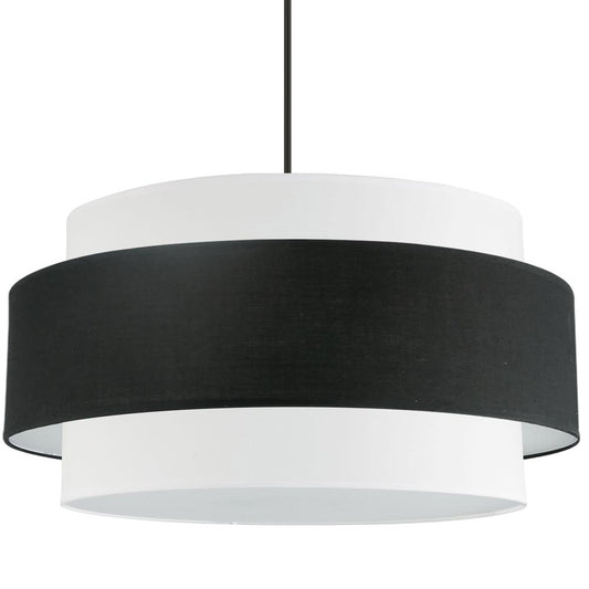 4 Light Incandescent Chandelier, Matte Black with Black / White Shade     (PYA-304C-MB-BW)