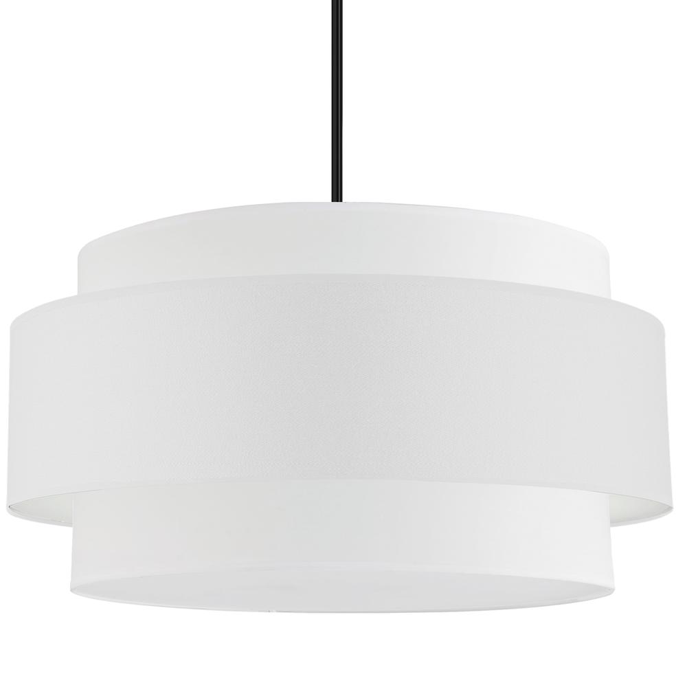 4 Light Incandescent Chandelier, Matte Black with White Shade     (PYA-304C-MB-WH)