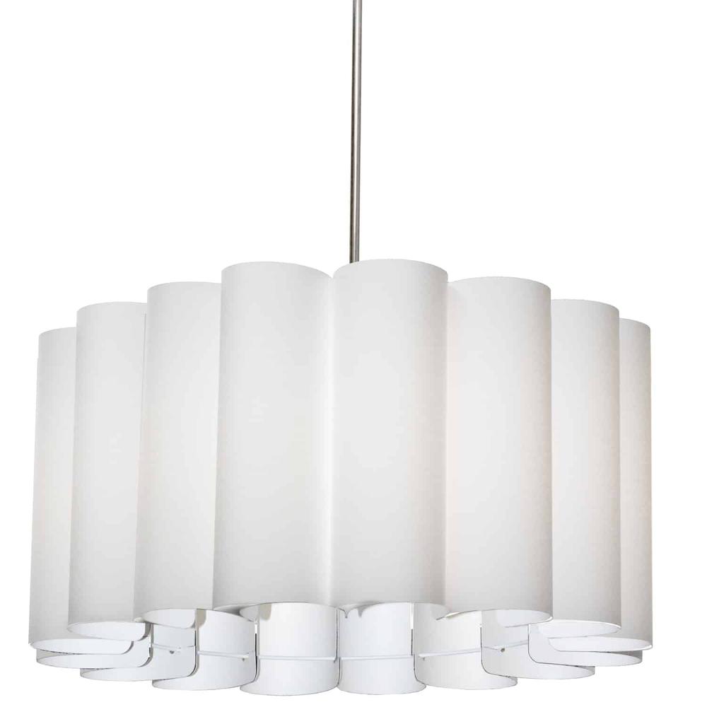 4LT Sandra Pendant, JTone White, Polished Chrome