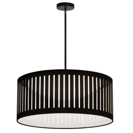 22W Slit Drum Pendant, Matte Black with Black Shade    (SDLED-20P-MB-BK)