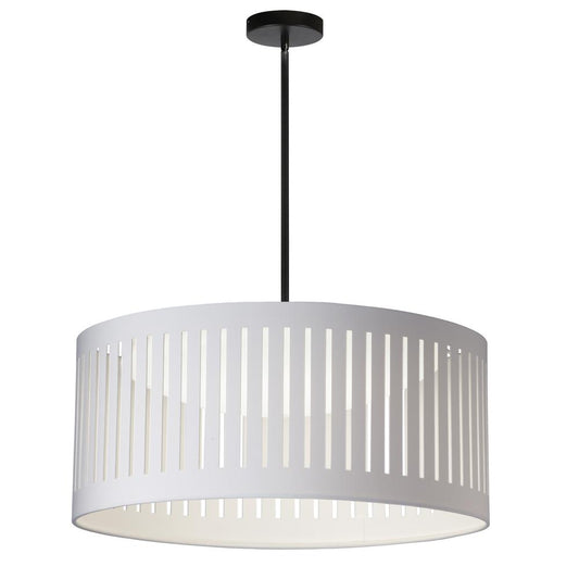 22W Slit Drum Pendant, Matte Black with White Shade    (SDLED-20P-MB-WH)