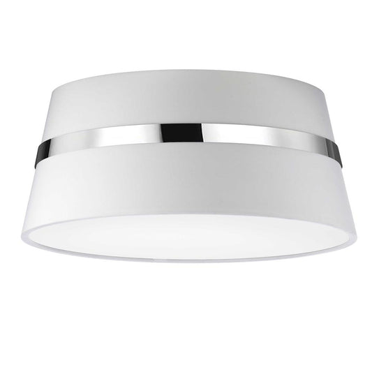 3LT Semi-Flush Mount,  PC w/ WH Shade