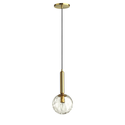 1 Light Incandescent Pendant, Aged Brass with Clear Hammered Glass    (TAR-61P-AGB-CL)