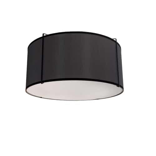 2LT Drum Flush Mount Black Shade w/790Diff