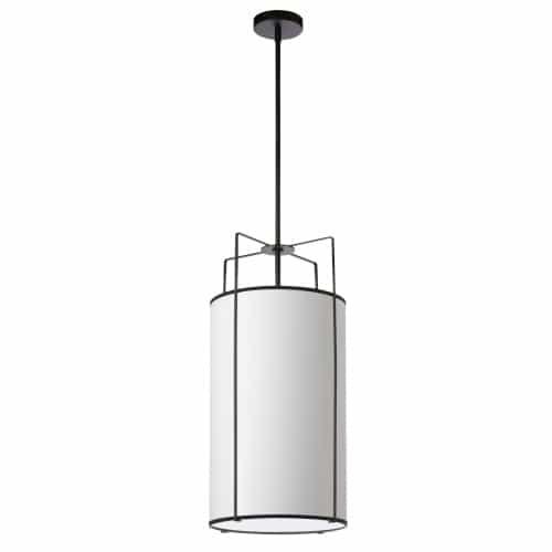 4LT Drum Pendant BK/ WH Shade w/790Diff