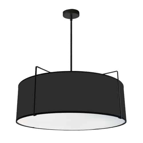 4LT Drum Pendant BK Shade w/790Diff