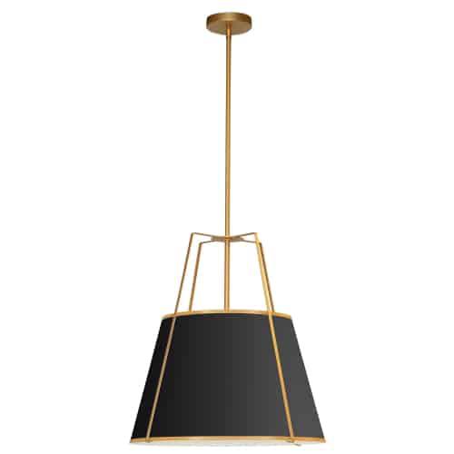 3 Light Trapezoid Pendant GLD/BK Shade w/790Diff