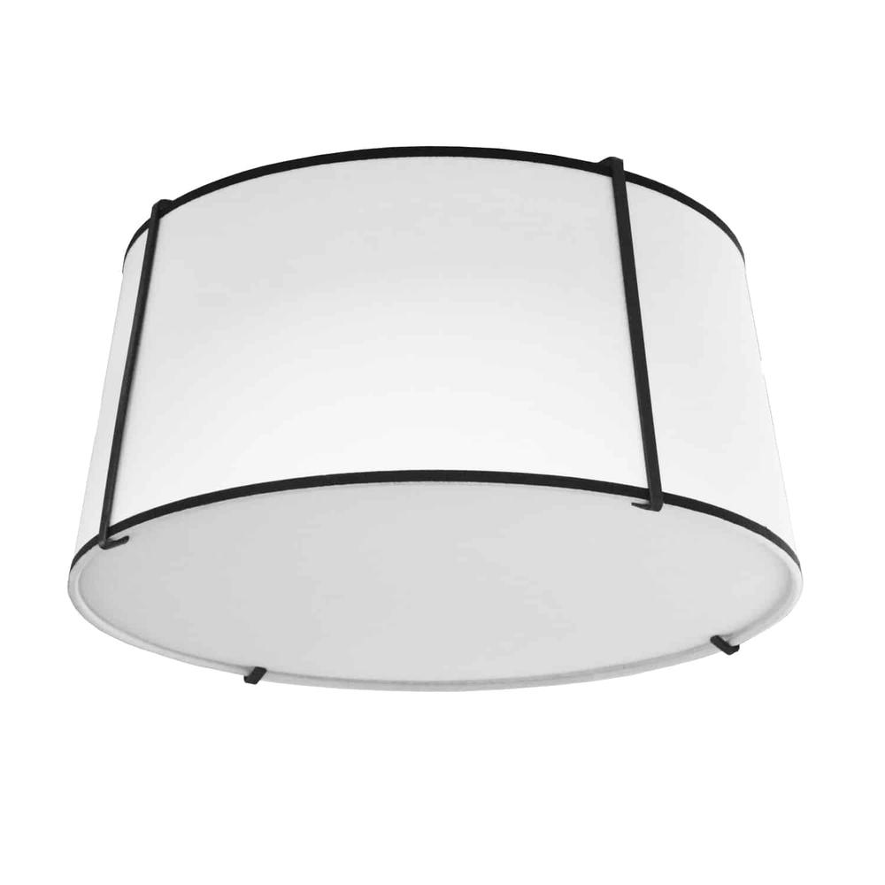 3LT Trapezoid Flush Mount, MB with WH Shade