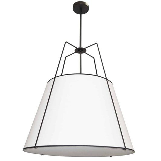 3 Light Trapezoid Pendant Black White Shade with 790 Diffuser