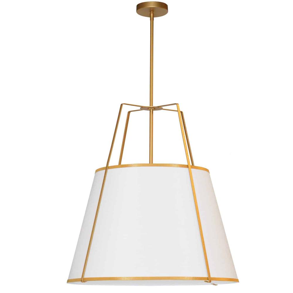 3LT Trapezoid Pendant BK/CRM Shade w/790Diff