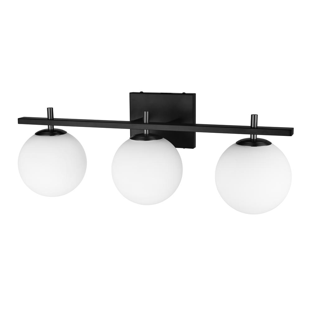 3 Light Halogen Vanity, Matte Black        (VAD-233W-MB)