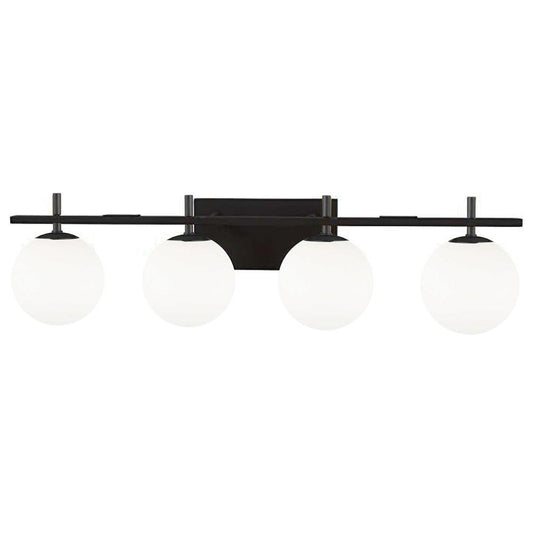 4 Light Halogen Vanity, Matte Black        (VAD-324W-MB)